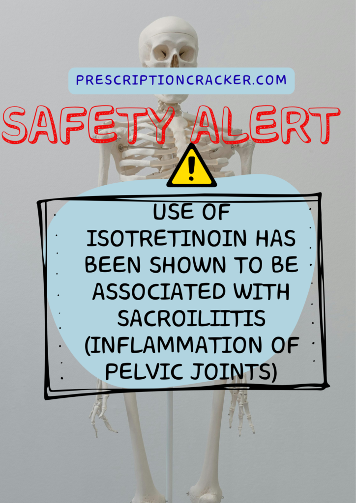 use of isotretinoin has been shown to be associated with Sacroiliitis
